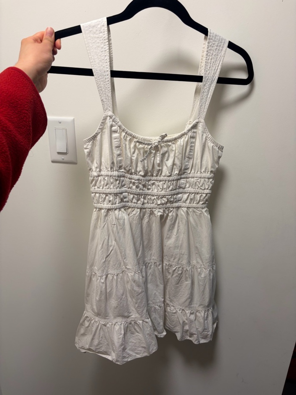 Sunday Best White Martine Dress with Ruffled Hem
